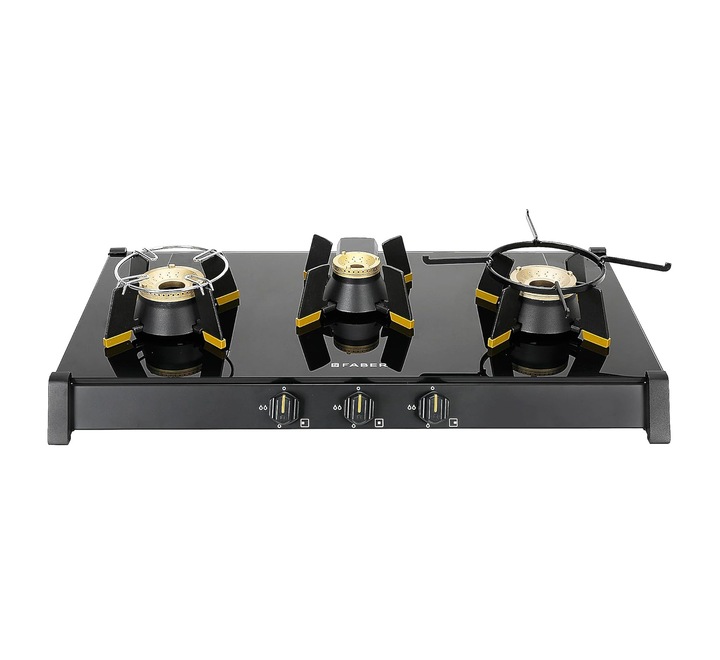 FABER Cooktop Genius 753 BK 3 Burner Hob ( Black ) (GENIUS 753 BK)